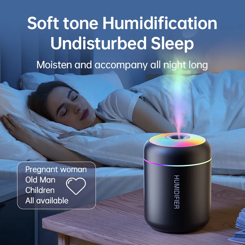 Minihumidificador de aire USB de 180 ml, difusor de aromas eléctrico, purificador de aceites esenciales, generador de niebla de aromaterapia, luces para coche, casa y dormitorio