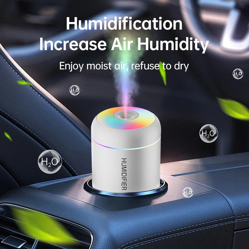 Minihumidificador de aire USB de 180 ml, difusor de aromas eléctrico, purificador de aceites esenciales, generador de niebla de aromaterapia, luces para coche, casa y dormitorio