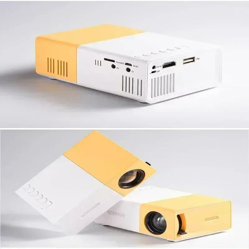 RUSMR New YG300 Mini LED Projector Yg300 Upgraded Version 1000 Lumen 320x240P HDMI-compatible USB Audio Home Media Player