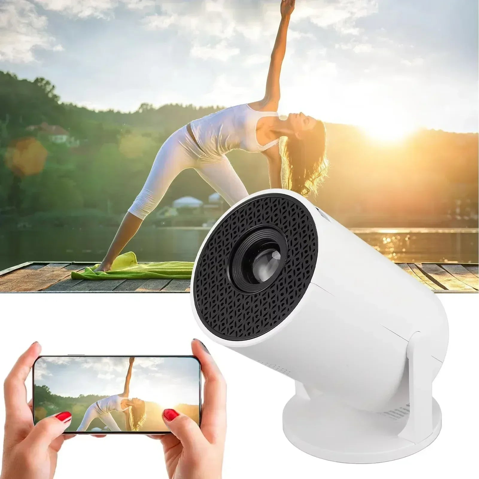 Full HD 1080P HY200 Portable Projector 270 Degree Rotation Technology Android iOS PC Compatibility USB HDMI Input Video