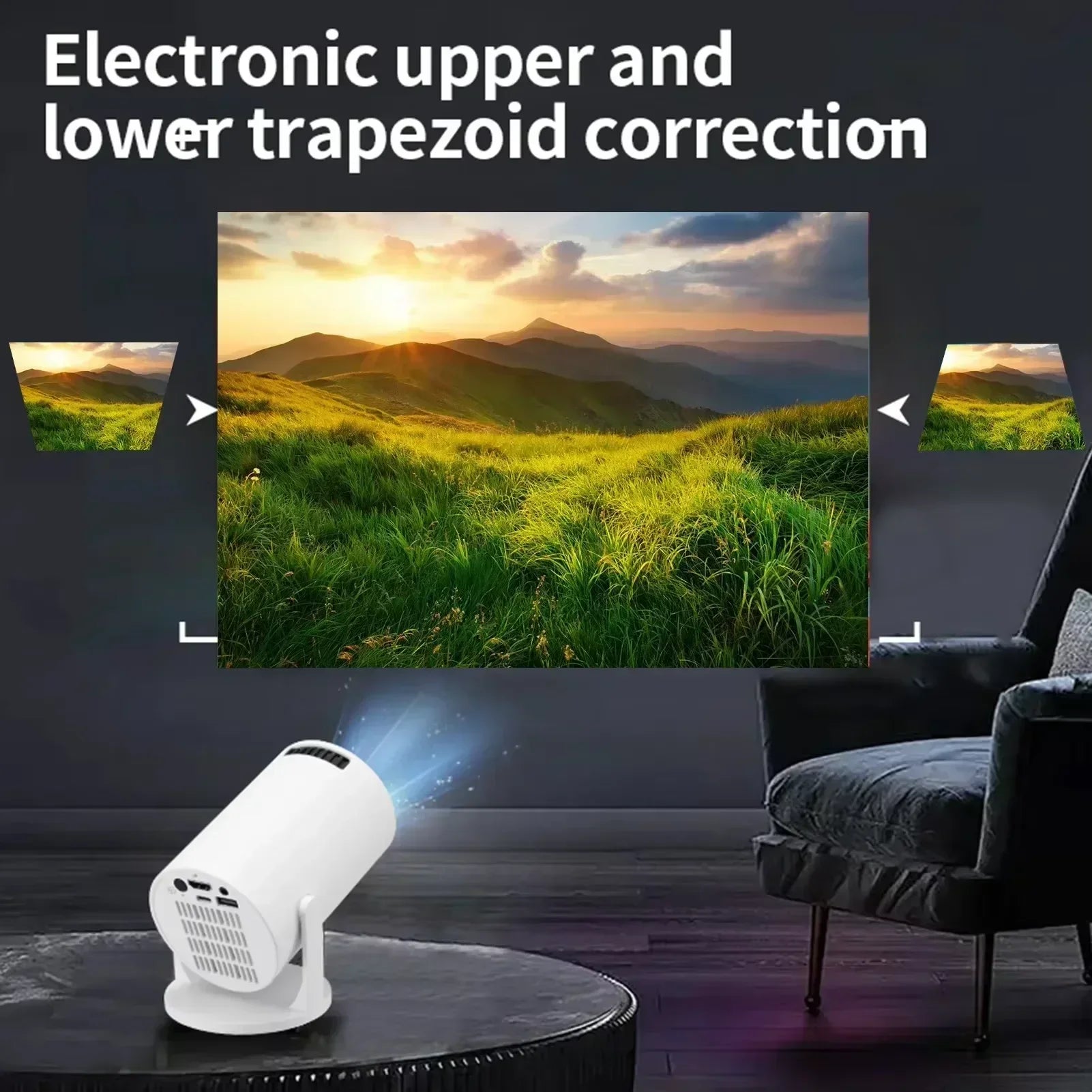 Full HD 1080P HY200 Portable Projector 270 Degree Rotation Technology Android iOS PC Compatibility USB HDMI Input Video
